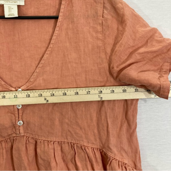 Cynthia Rowley 100% Linen Orange/Peach Dress size Large - Picture 5 of 9